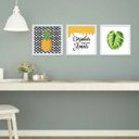 Ver imagem 2 de KIT Quadro Decorativo Moldura Madeira Cozinha Abacaxi Amor