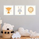 Ver imagem 1 de Quadros Decorativo Quarto Bebê Bichinhos Zoológico Safari