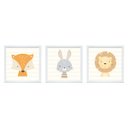 Ver imagem 1 de Conjunto Quadro Decorativo Moldura Quarto Bebê Animais 3 pçs