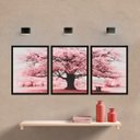 Ver imagem 3 de Conjunto Quadros Decorativos Paisagem Árvore Quarto Sala
