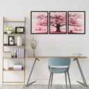 Ver imagem 2 de KIT Quadro Decorativo Moldura Paisagem Árvore Flor Rosa Sala