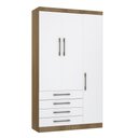 Ver imagem 1 de Guarda Roupa Dormitório Modulado Paris Módulo 4 Portas 4 Gavetas - Luciane 328:Avelã e Branco