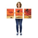 Ver imagem 4 de Conjunto Quadro Decorativo Grande Moldura Praia Por do Sol