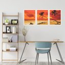 Ver imagem 3 de Conjunto Quadro Decorativo Grande Moldura Praia Por do Sol