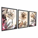 Ver imagem 1 de Conjunto Quadros Decorativos Moldura Flores Consultório Sala