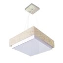 Ver imagem 1 de Lustre para Sala de Jantar Vivare Md-4405 Cúpula em Tecido 60x60cm Cor Rustico-bege Bivolt