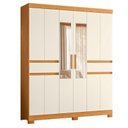 Ver imagem 1 de Guarda Roupa Casal Olimpia 10 Portas com Espelho Cinamomo Off White - Móveis Albatroz