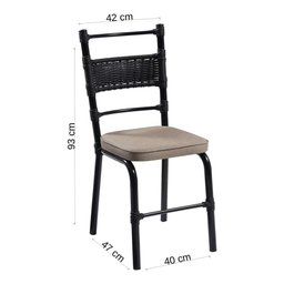 Conjunto Mesa com 6 Cadeiras Degata Nvb Ameixa Preto Bege - 4