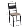 Conjunto Mesa com 6 Cadeiras Degata Nvb Ameixa Preto Bege - 4