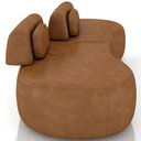 Ver imagem 7 de Sofá 3 Lugares Orgânico para Sala Living 240cm Vasti M03 Couríssimo Whisky - Lyam Decor