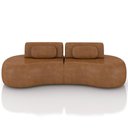 Ver imagem 2 de Sofá 3 Lugares Orgânico para Sala Living 240cm Vasti M03 Couríssimo Whisky - Lyam Decor