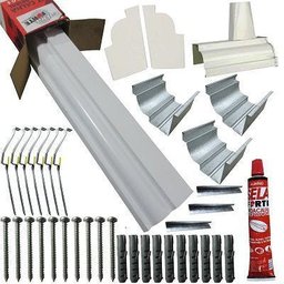 12 Metros Kit Calha Para Beiral Casa Galvanizado Branco 52pc - 1