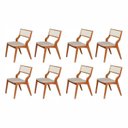 Ver imagem 1 de Kit 8 Cadeiras de Jantar Luna Madeira Maciça com Rattan Natural e Braços Curvos Espresso Móveis