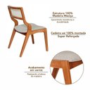 Ver imagem 6 de Kit 8 Cadeiras Madeira Maciça Estofada e Rattan 100% Natural Luna Espresso Móveis Marrom/Champagnhe/Cinza Claro
