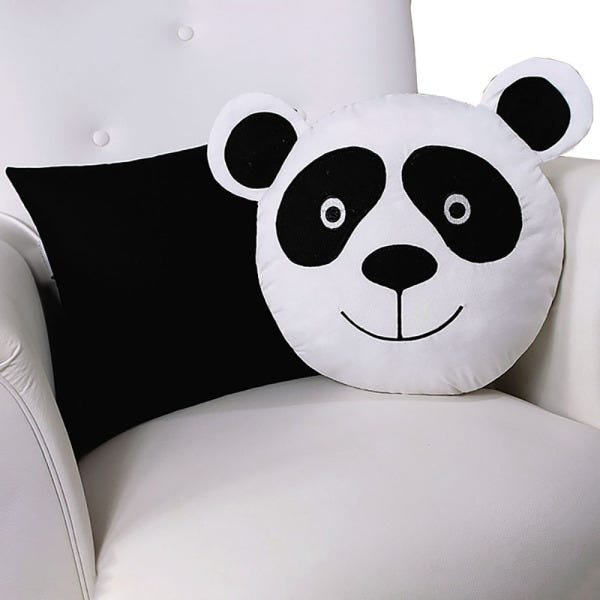 Conjunto Almofadas Decorativas Enxoval Bebê Panda - Preto e Branco - 1