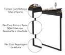 Ver imagem 2 de Mesa Industrial Retangular 120x80 Pé Metal Cozinha Jantar:off White/preto