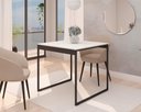 Ver imagem 1 de Mesa Industrial Retangular 120x80 Pé Metal Cozinha Jantar:off White/preto