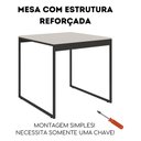 Ver imagem 3 de Mesa Industrial Retangular 120x80 Pé Metal Cozinha Jantar:off White/preto