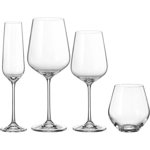 Bohemia Globo Jg Taças Cristal Transp 16PÇ