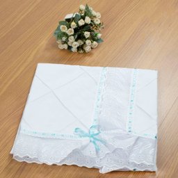 Manta Infantil para Bebê com Lasie 100% Algodão - Chevron Azul Tifanny - 1