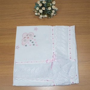 Manta Infantil para Bebê com Lasie 100% Algodão - Chuva de Benção Rosa
