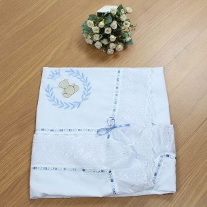 Manta Infantil para Bebê com Lasie 100% Algodão - Thed Azul