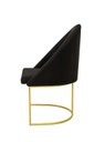 Ver imagem 3 de Kit Poltronas Decorativa Lua Sala de Jantar Base Industrial Dourada Preto