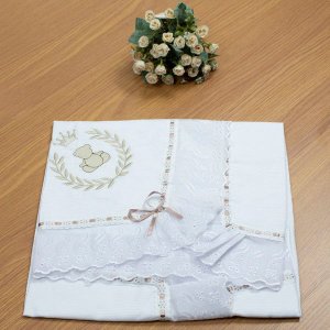 Manta Infantil para Bebê com Lasie 100% Algodão - Thed Caqui