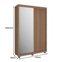 Ver mais imagens de Guarda Roupa Honduras Plus com 02 Portas Deslizante com espelho 3 Gavetas Móveis Rimo Freijo/Freijo
