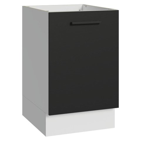 Balcão de Cozinha 50cm 1 Porta (sem Tampo) Branco/preto Agata Madesa