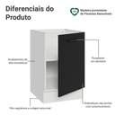 Ver imagem 3 de Balcão de Cozinha 50cm 1 Porta (sem Tampo) Branco/preto Agata Madesa