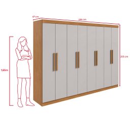 Guarda-roupa Casal Easy Slim 8 Portas Amendoa Clean/off White - 4