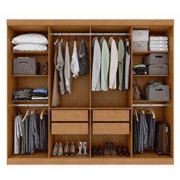 Guarda-roupa Casal Easy Slim 8 Portas Amendoa Clean/off White - 5