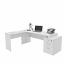 Ver imagem 6 de Escrivaninha Mesa Escritório em L Diretor 3 Gavetas 190cm Branco