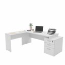 Ver imagem 7 de Escrivaninha Mesa Escritório em L Diretor 3 Gavetas 190cm Branco