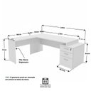 Ver imagem 4 de Escrivaninha Mesa Escritório em L Diretor 3 Gavetas 190cm Branco