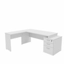 Ver imagem 3 de Escrivaninha Mesa Escritório em L Diretor 3 Gavetas 190cm Branco