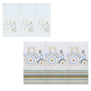 Kit Jogo Fraldas de Ombro e Boca 06 Peças 100% Alg. Nanna Baby - Trator