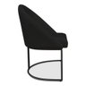 Cadeira Poltrona de Jantar Bela Suede Preto Base Metálica Industrial Preto - Pallazio - 4