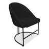 Cadeira Poltrona de Jantar Bela Suede Preto Base Metálica Industrial Preto - Pallazio - 1