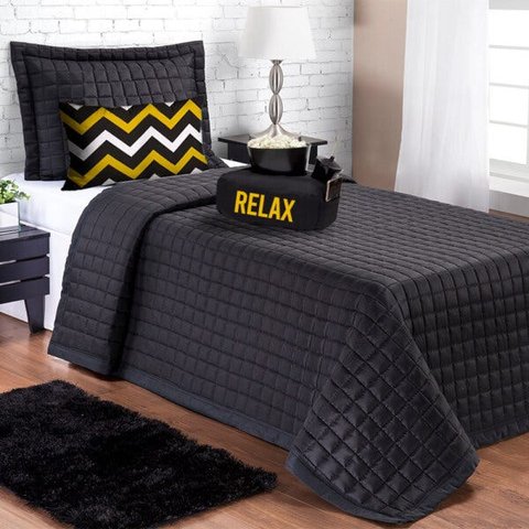 Jogo de Cama Enxoval Quarto Moderno Solteiro 6 Peças Amarelo Sol Casa Dona