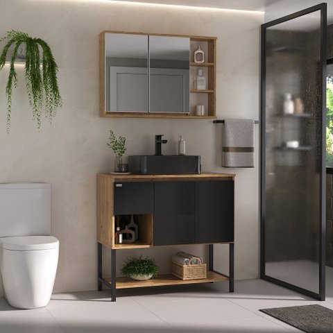 Conjunto para Banheiro Apollo 90 Pés- Fabribam Gabinetes