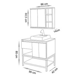 Conjunto para Banheiro Apollo 90 Pés- Fabribam Gabinetes - 7