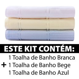 Jogo de Toalha 3 Peças Banho Aveludado para Bordar - Artesanalle Dohler - Emcompre - 2