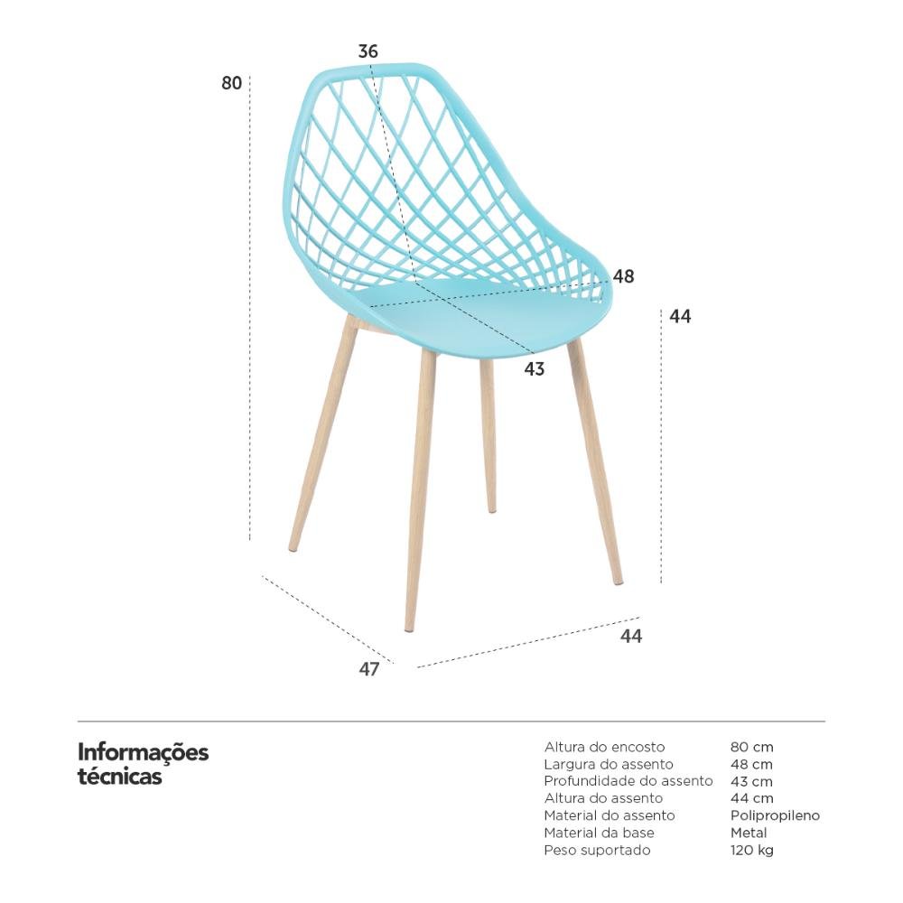Kit 2 Cadeiras Clarice - Cleo - Azul Tiffany - 7