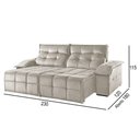 Ver imagem 3 de Sofá 3 Lugares Retrátil e Reclinável Martins M-122 Veludo Creme