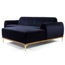 Ver imagem 1 de Sofá 245cm 4 Lugares Chaise Direito Pés Gold B-287 Marinho