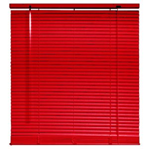 Persiana Horizontal PVC Vermelha 160 (L) x 140 (A) Cortina Completa C/ Kit de instalação 1,60 x 1,40