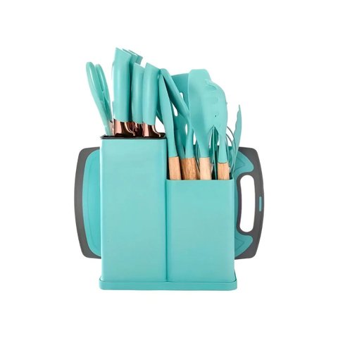 Conjunto de Utensilios de 19pc Verde Escuro