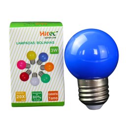 Lâmpada Led 3w Bolinha Azul E27 Irc 80 Ang 160º Fp >0.5 110v Marca Hitec - 2